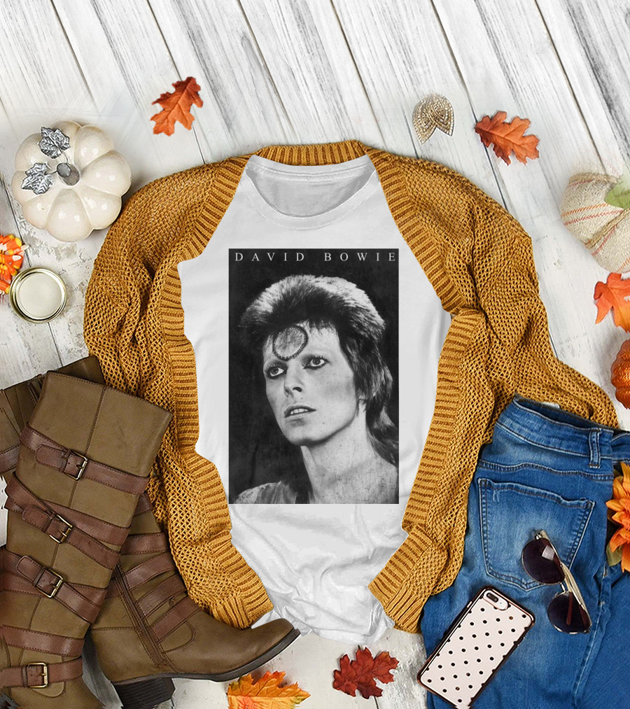 David Bowie Ziggy Stardust Black And White T-Shirt
