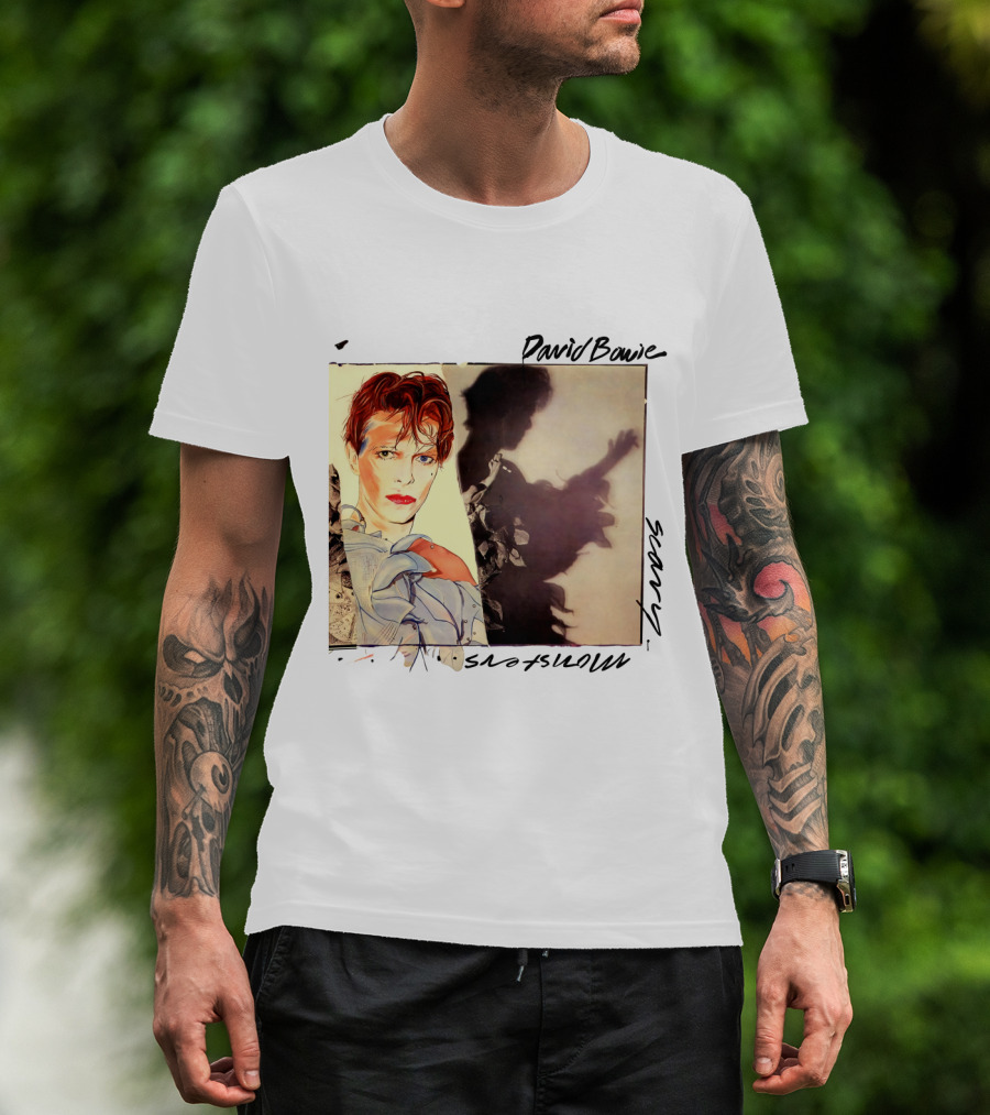 David Bowie Scary Monsters Album Cover Art T-Shirt