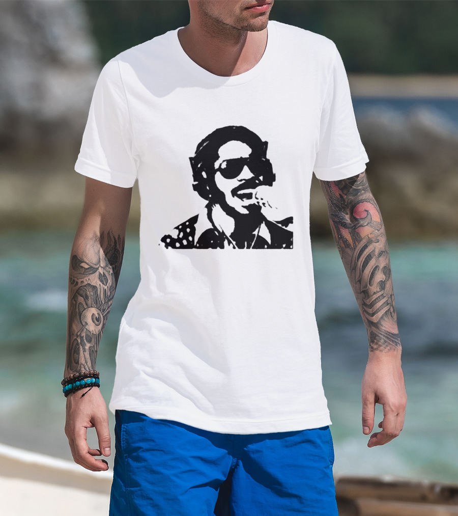 Stevie Wonder Iconic Microphone Performance Sw T-Shirt