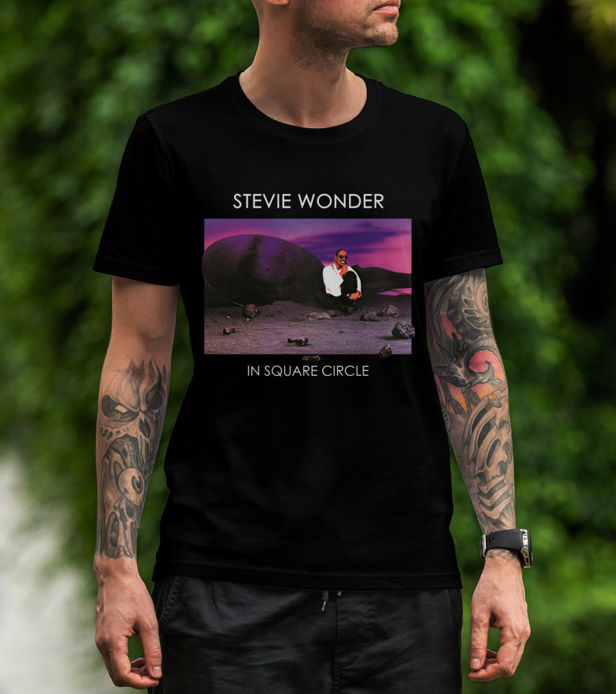 Stevie Wonder In Square Circle T-Shirt
