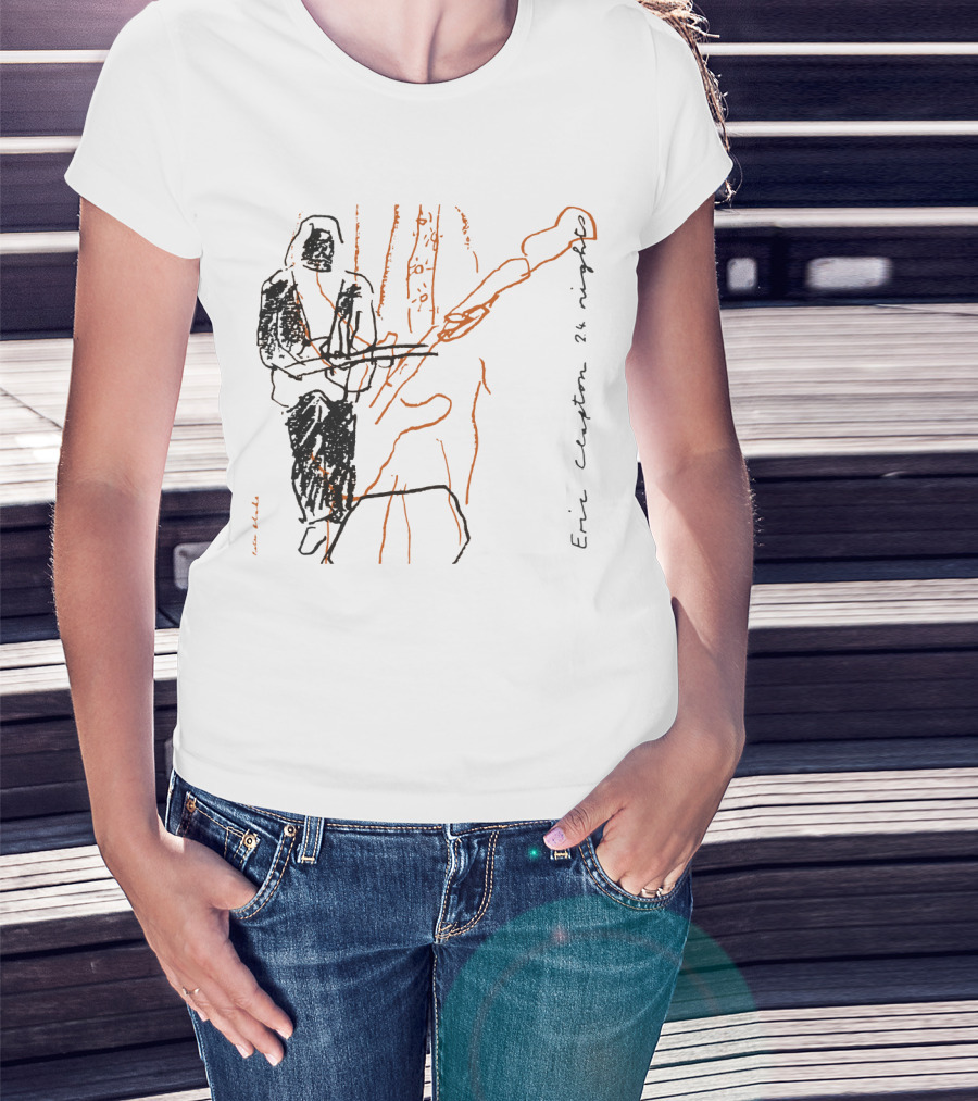 Eric Clapton 24 Nights Line Sketch T-Shirt