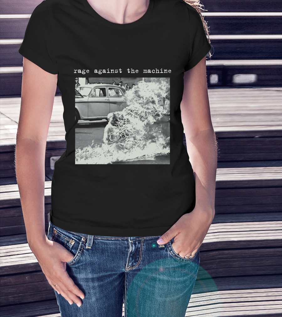 Rage Against The Machine Self-Immolation Protest Scene T-Shirt