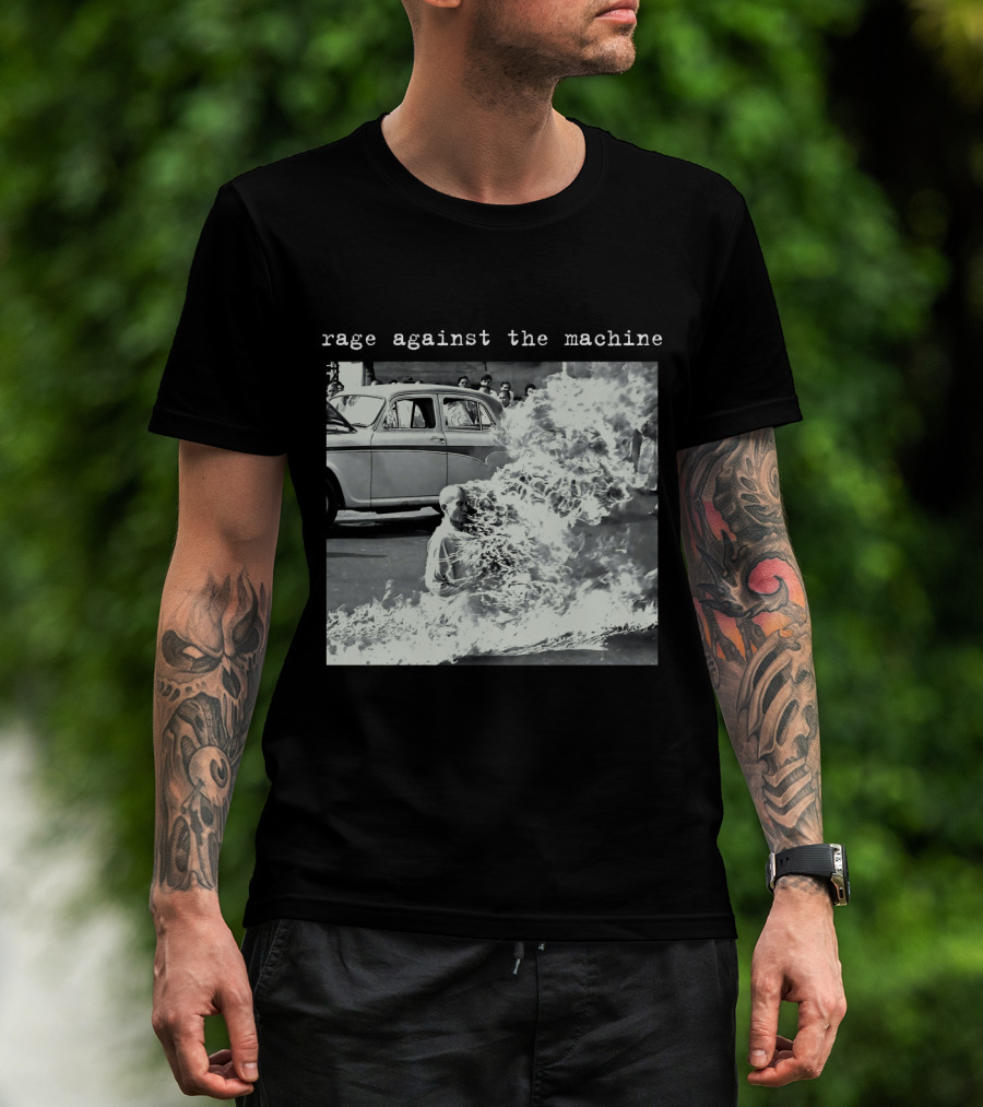 Rage Against The Machine Self-Immolation Protest Scene T-Shirt