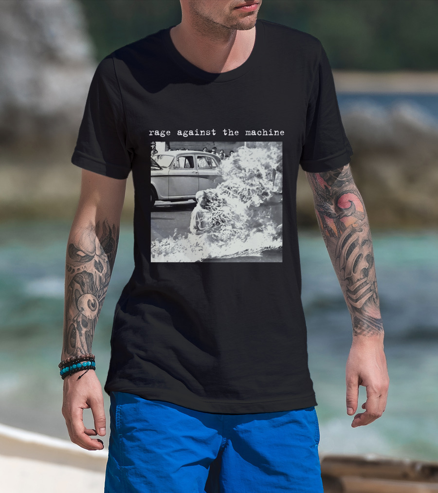 Rage Against The Machine Self-Immolation Protest Scene T-Shirt