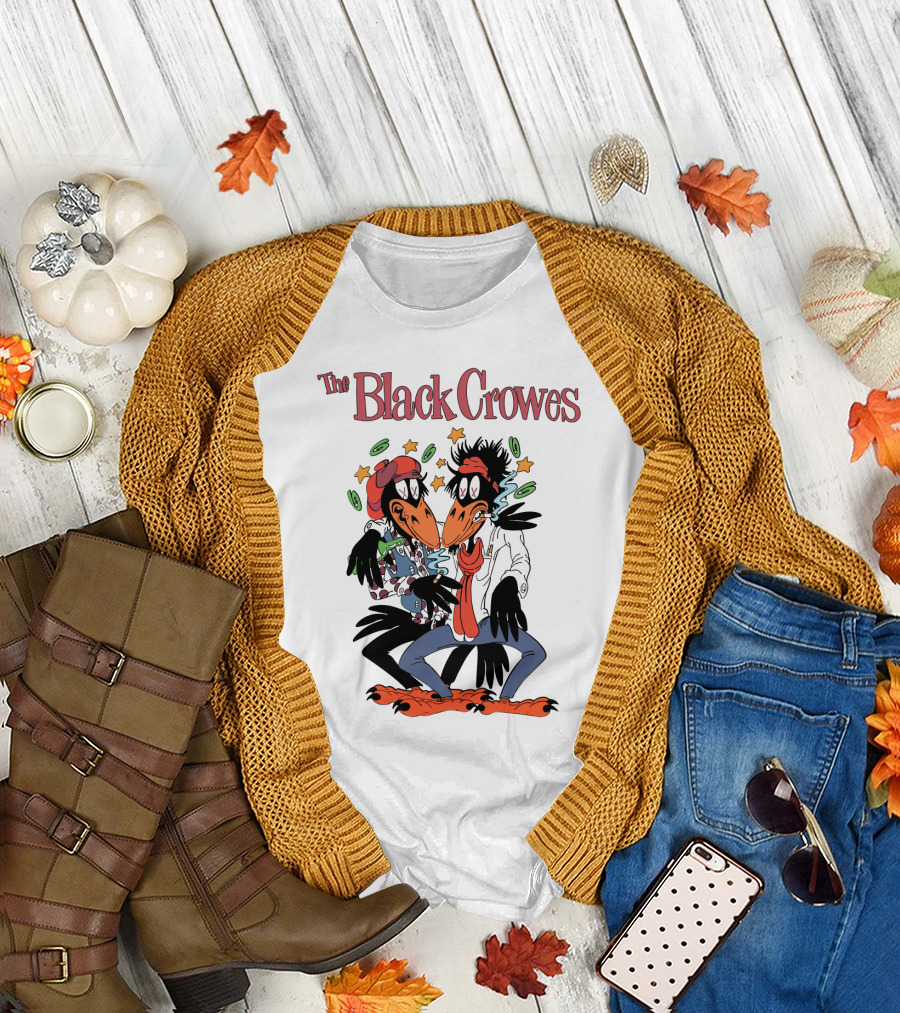 The Black Crowes Comic Duo With Stars And Spirals T-Shirt