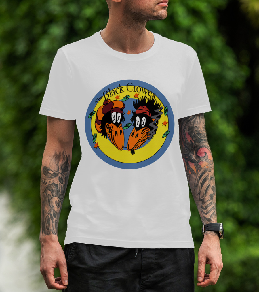 The Black Crowes Cartoon Birds Circle Stars T-Shirt