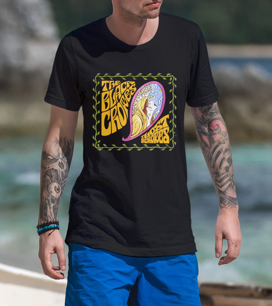The Black Crowes Lost Crowes Psychedelic Angel Art T-Shirt