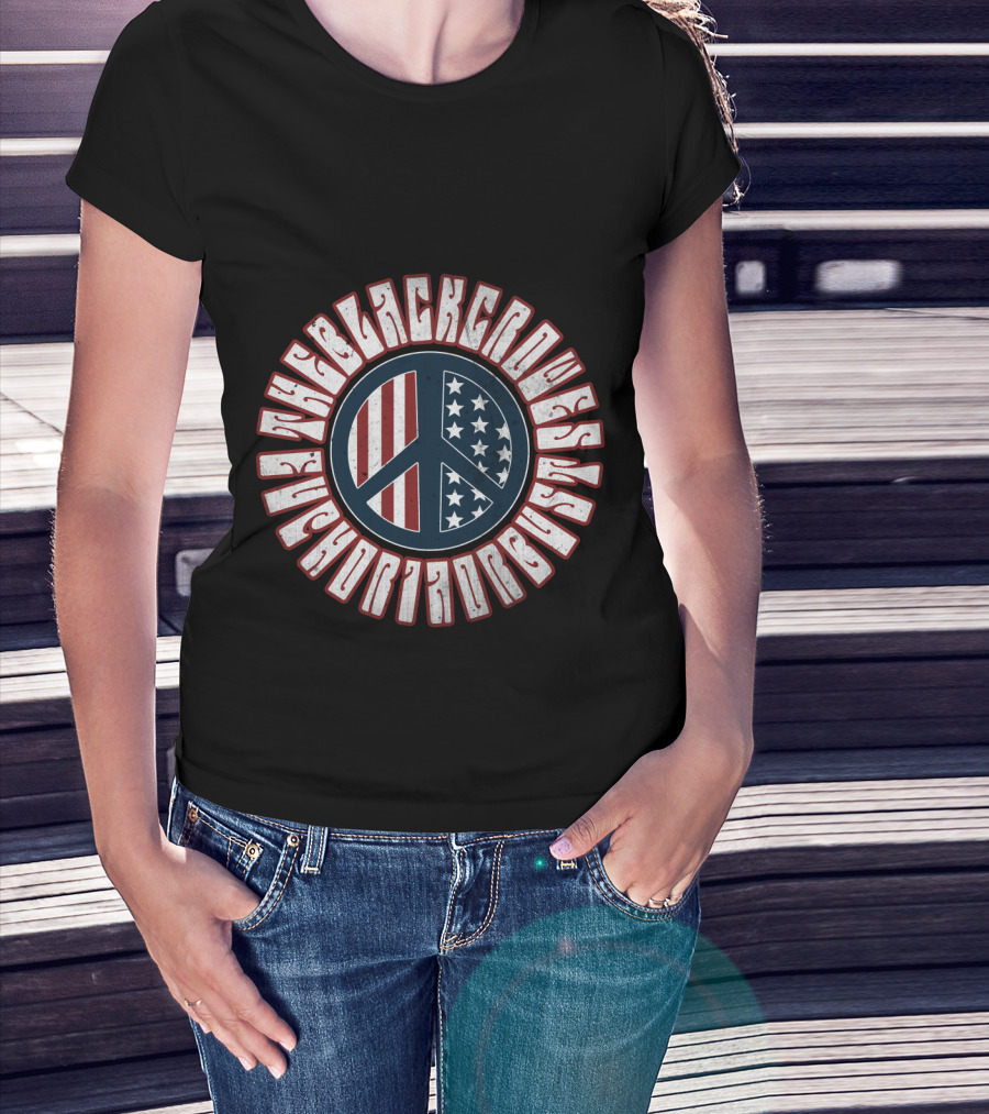 The Black Crowes Retro American Peace Flag Vintage Style T-Shirt