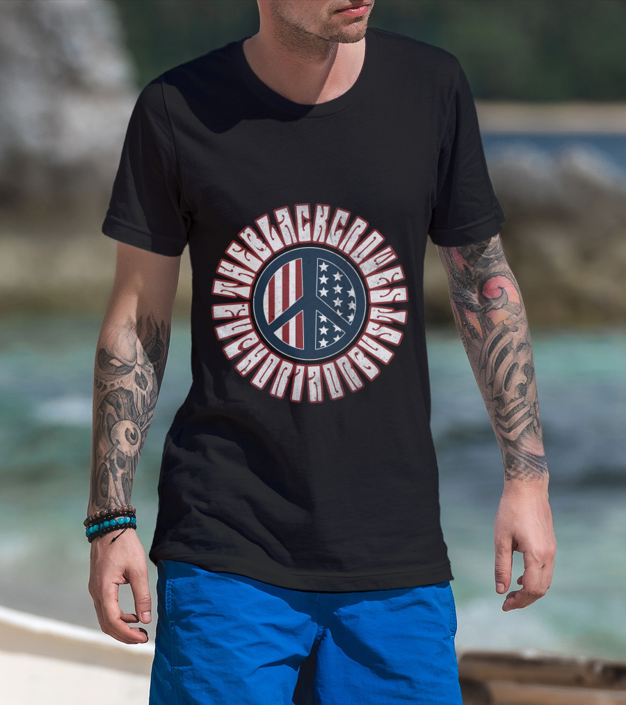 The Black Crowes Retro American Peace Flag Vintage Style T-Shirt