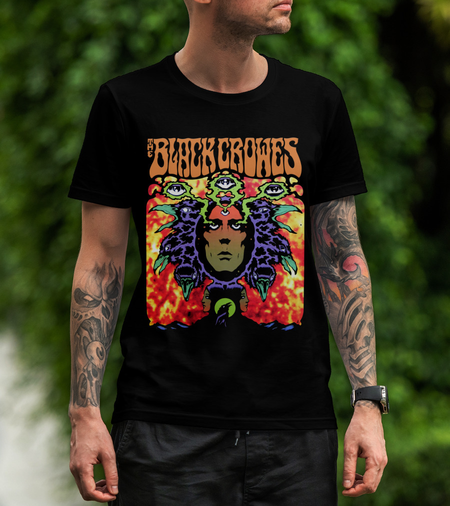The Black Crowes Psychedelic Multicolor Face And Eyes T-Shirt