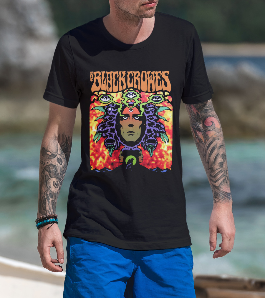 The Black Crowes Psychedelic Multicolor Face And Eyes T-Shirt