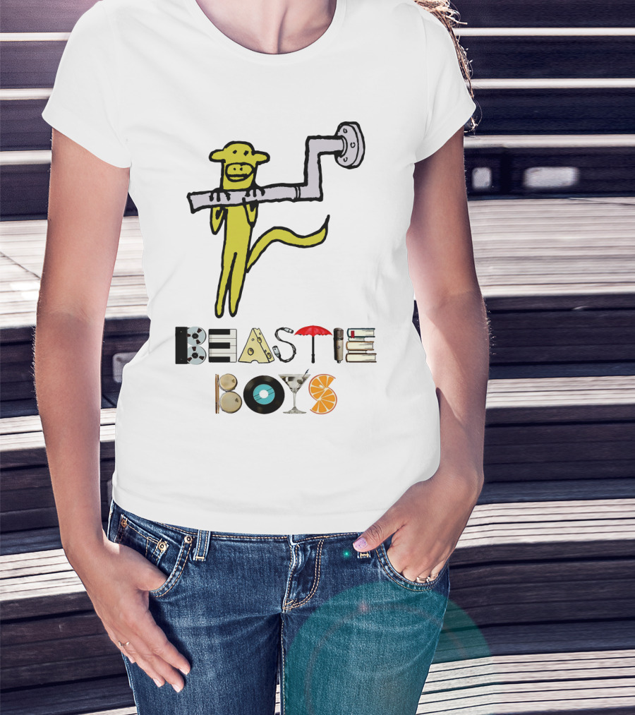 Beastie Boys Monkey And Pipe With Iconic Letters T-Shirt