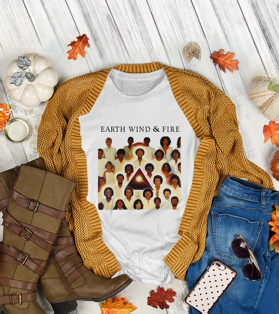 Earth Wind & Fire Classic Band Photo Collage T-Shirt