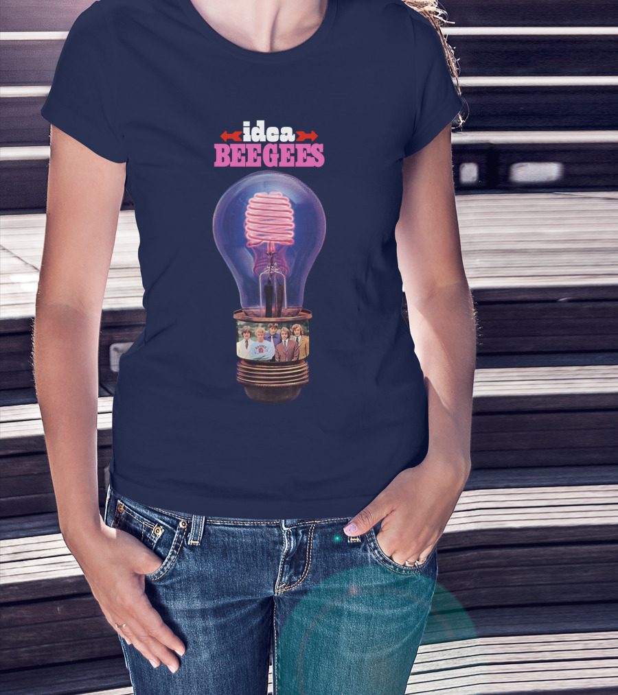 Idea Bee Gees Light Bulb Neon Photographic Group T-Shirt