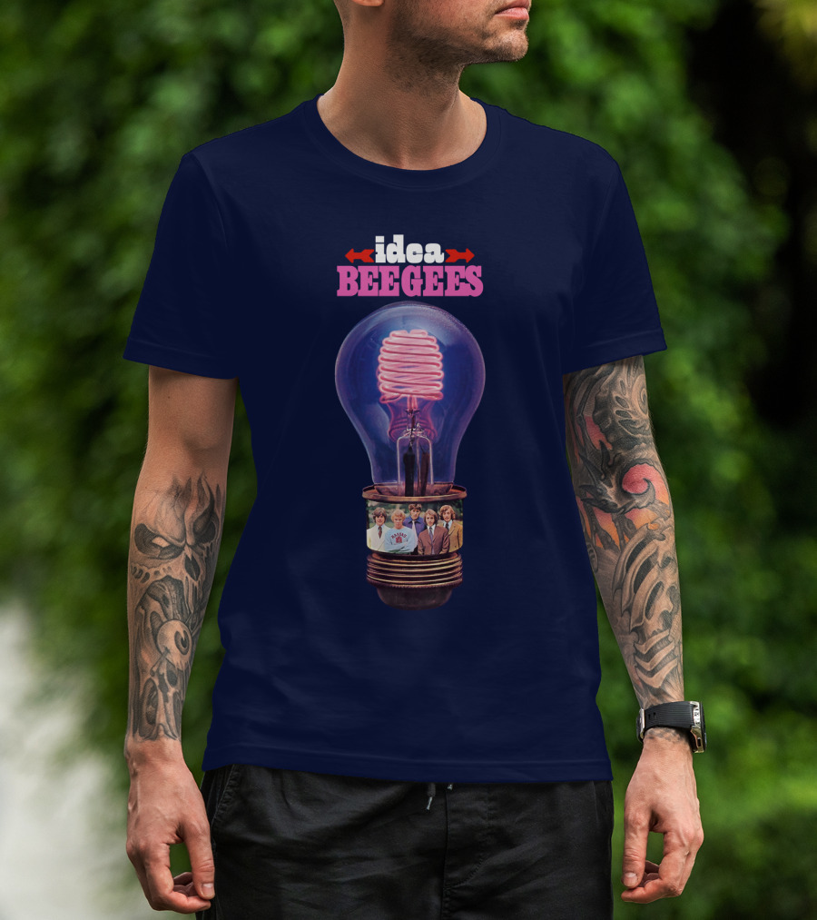 Idea Bee Gees Light Bulb Neon Photographic Group T-Shirt