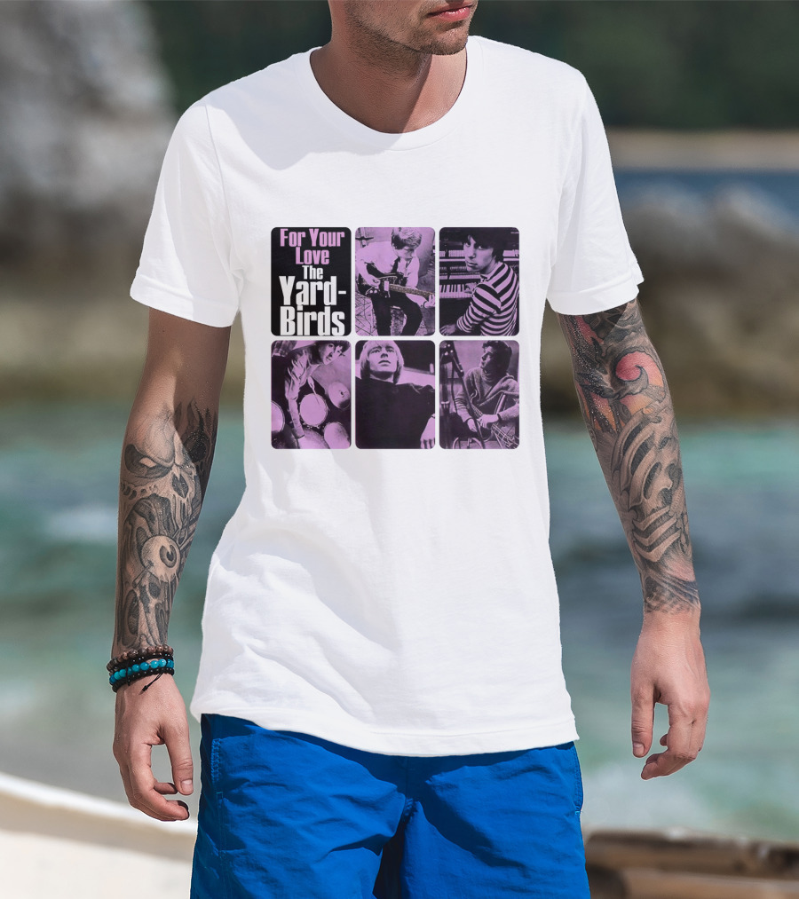 For Your Love The Yardbirds Retro Music Collage T-Shirt