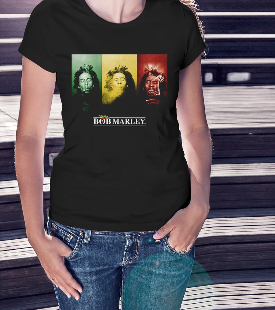 Bob Marley Rasta Tricolor Smoke T-Shirt