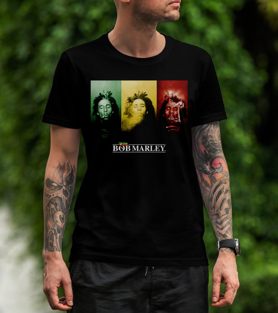Bob Marley Rasta Tricolor Smoke T-Shirt