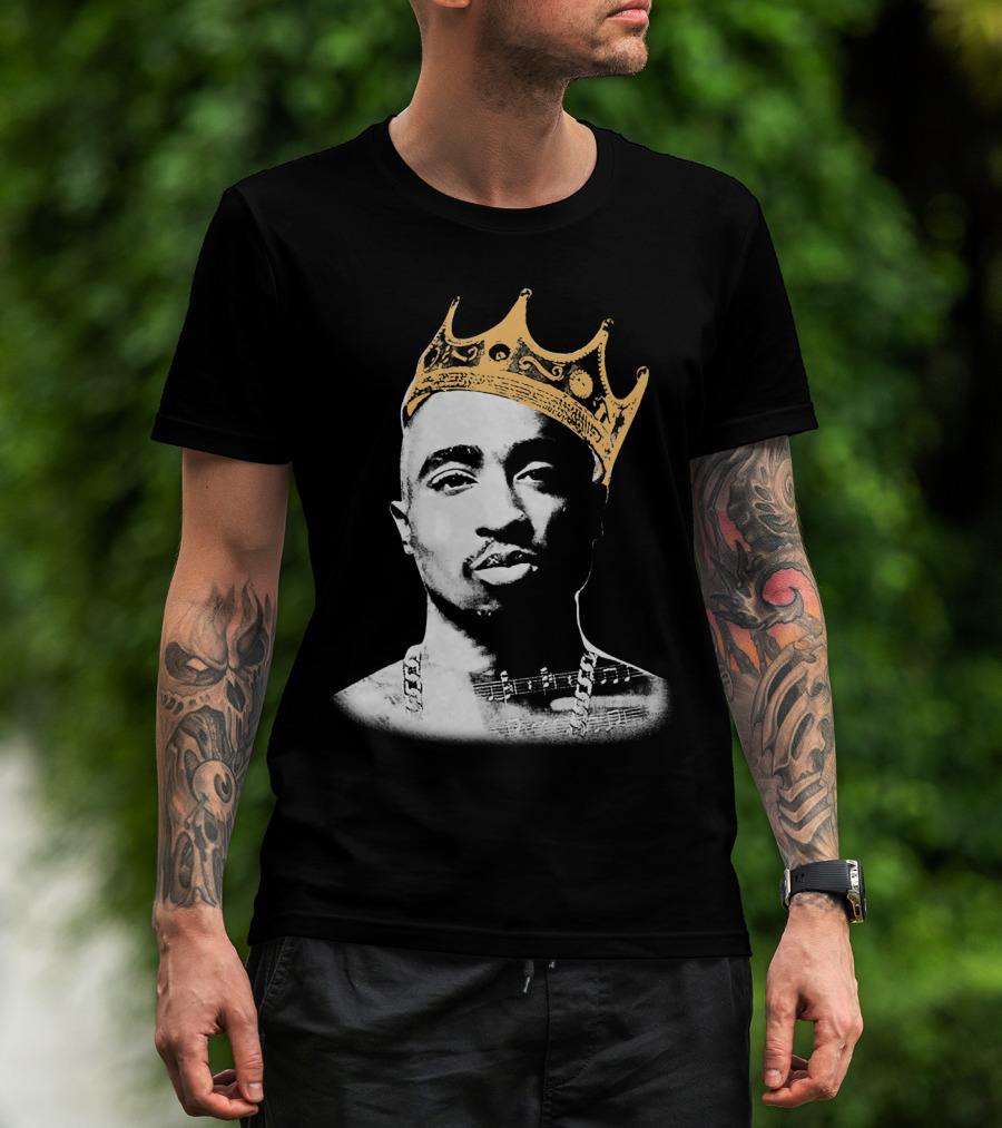 King Tupac Shakur Wearing Crown Tpsk T-Shirt