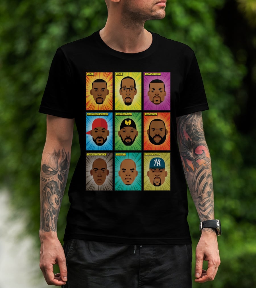 Wu-Tang Clan Gza Rza Method Man Ghostface Killah Masta Killa Raekwon Inspectah Deck U-God Cappadonna Portraits T-Shirt