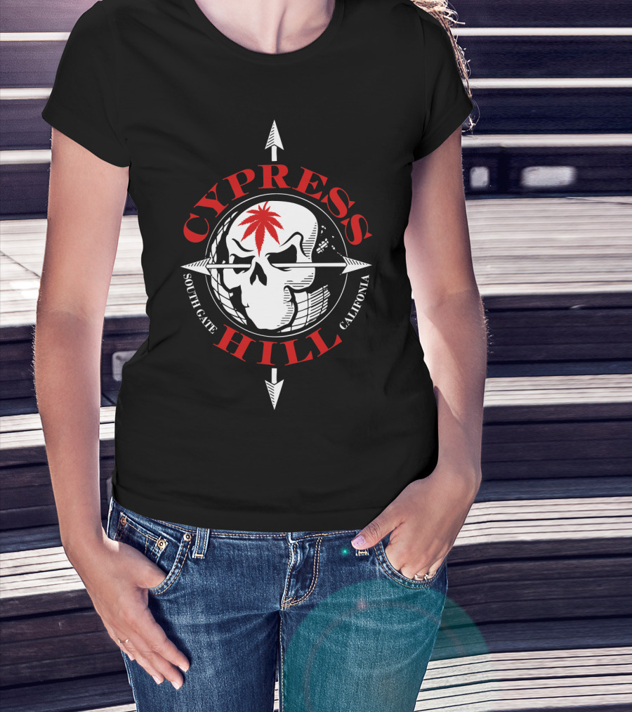 Cypress Hill South Gate California Skull And Arrow T-Shirt