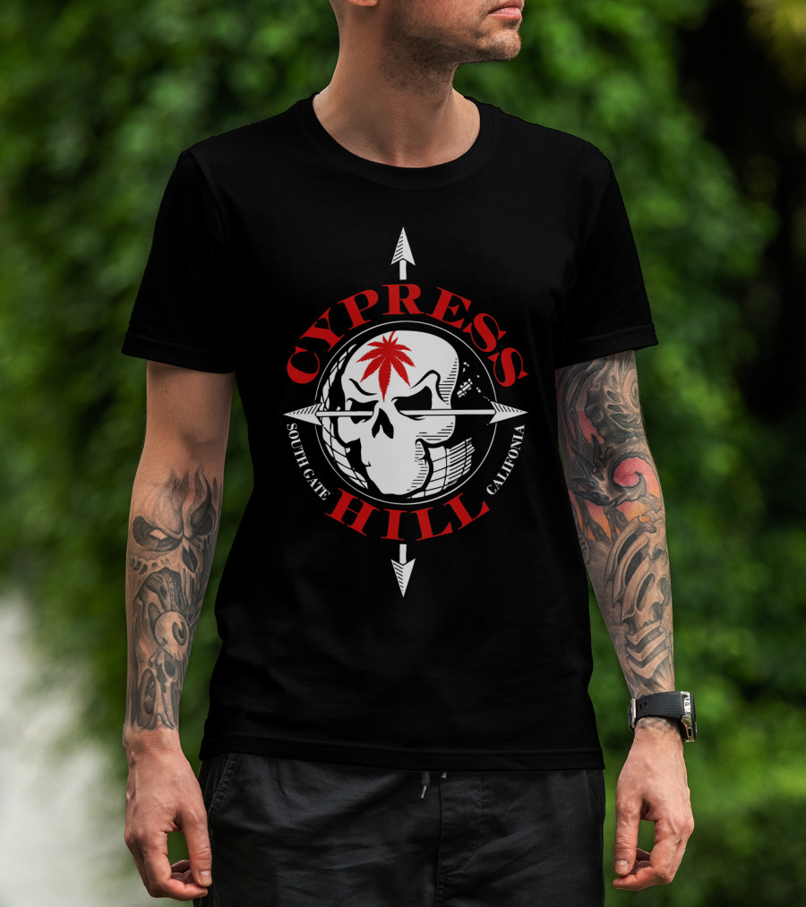 Cypress Hill South Gate California Skull And Arrow T-Shirt