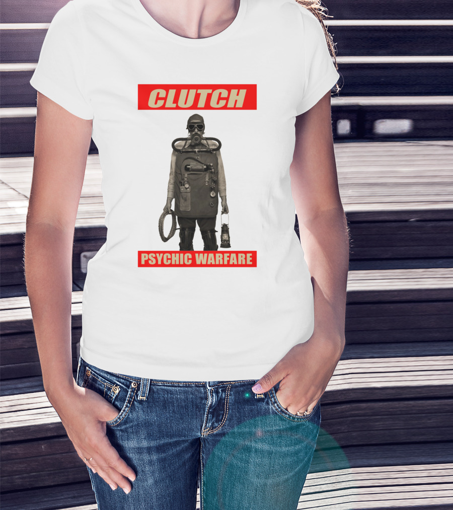 Clutch Psychic Warfare Vintage Gas Mask And Gear T-Shirt