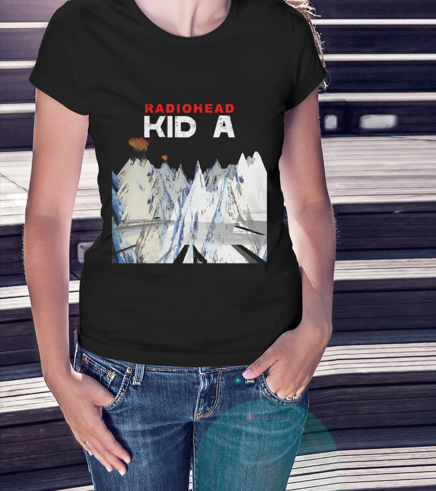 Radiohead Kid A Snow-Capped Mountain Explosion Scene T-Shirt