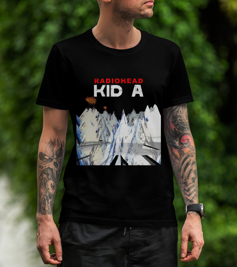 Radiohead Kid A Snow-Capped Mountain Explosion Scene T-Shirt