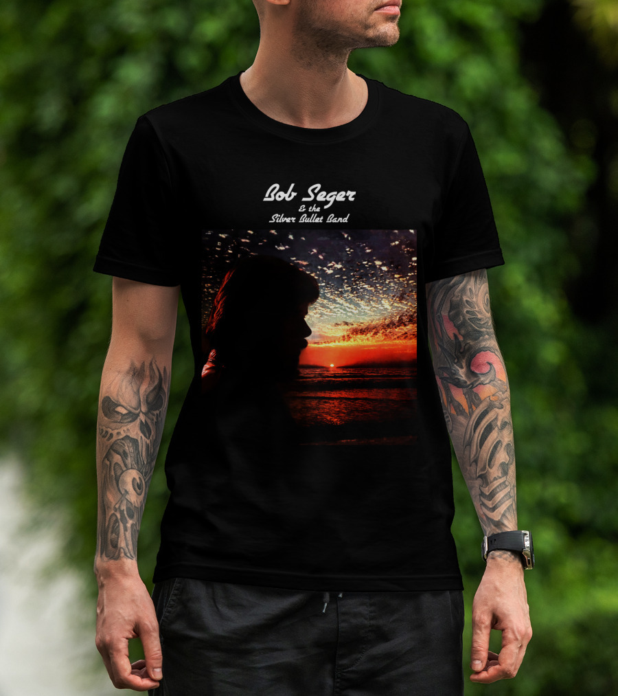 Bob Seger & The Silver Bullet Band Sunset Ocean Silhouette Scene T-Shirt