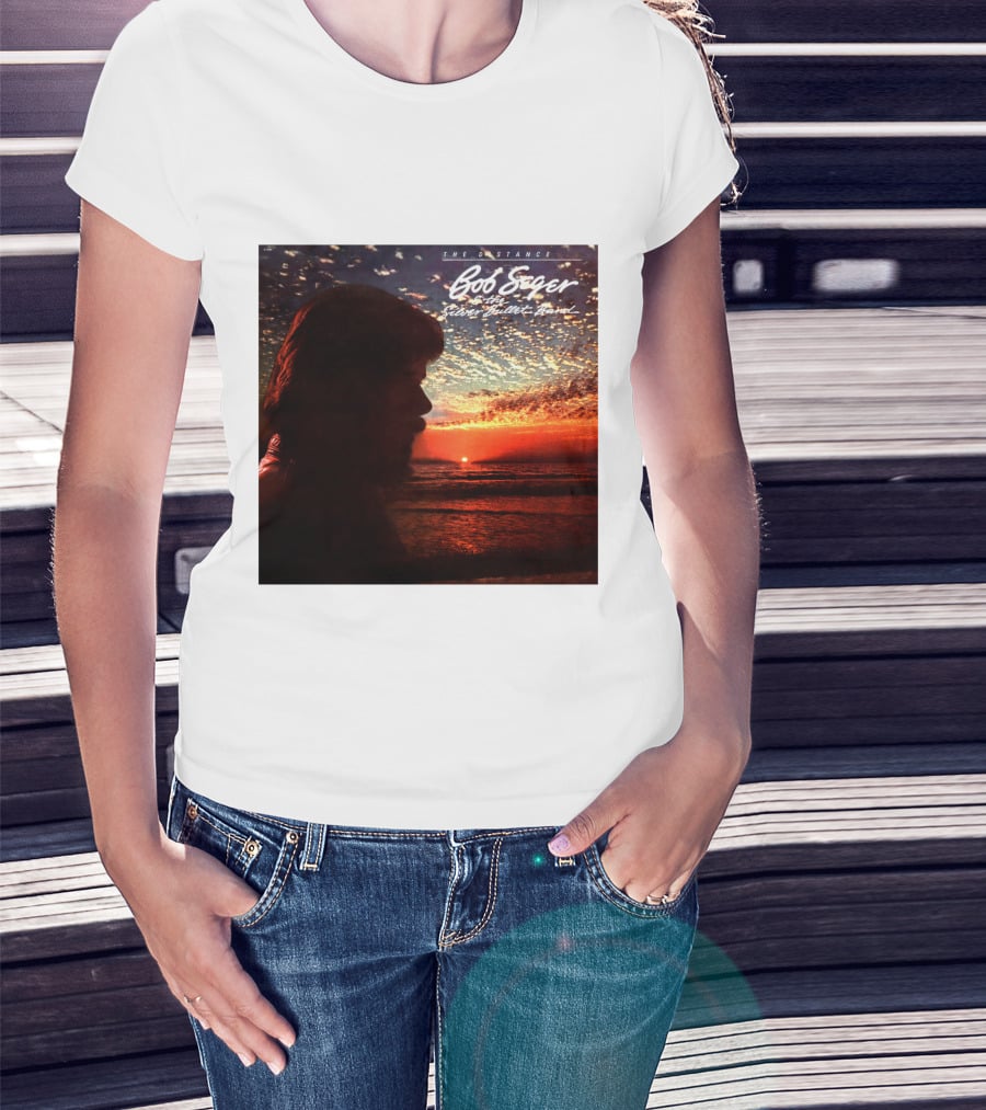 Bob Seger Against The Wind The Distance Album Cover Sunset Silhouette T-Shirt