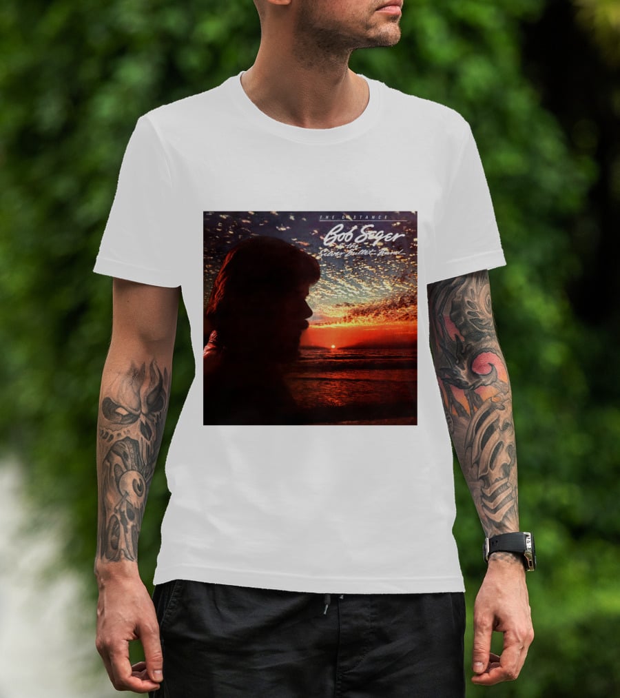 Bob Seger Against The Wind The Distance Album Cover Sunset Silhouette T-Shirt