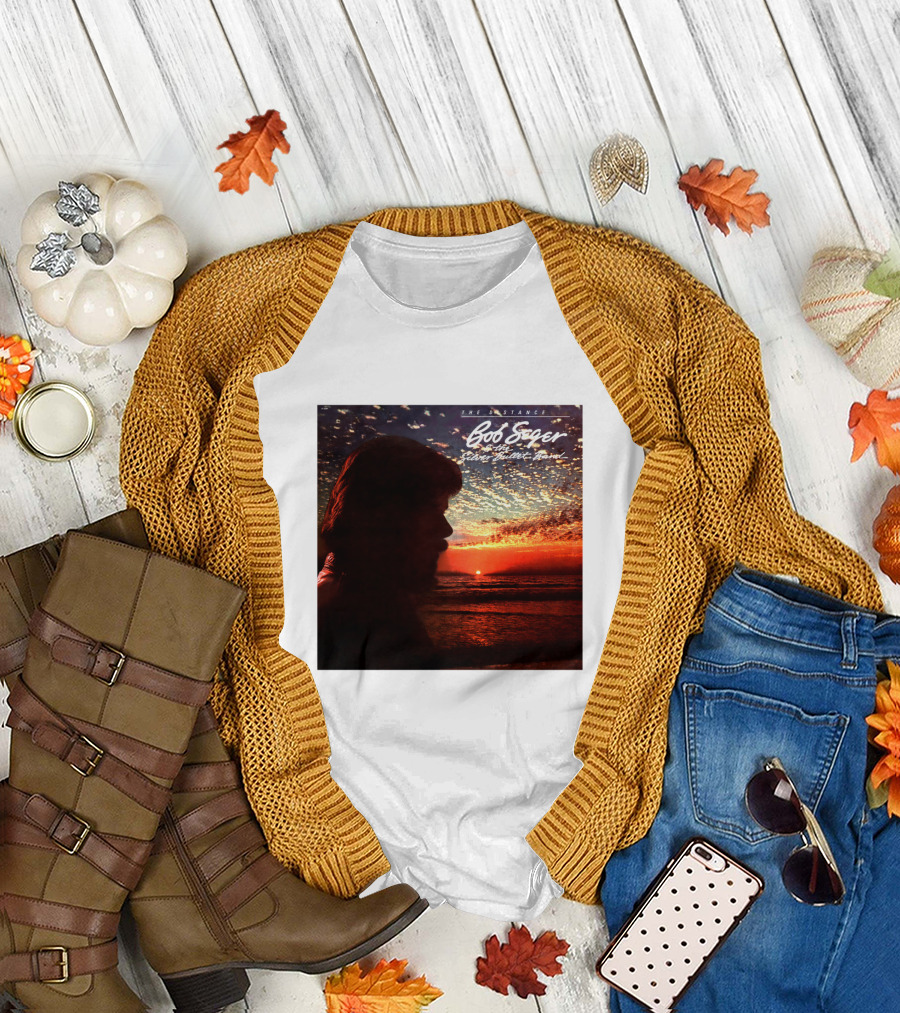 Bob Seger Against The Wind The Distance Album Cover Sunset Silhouette T-Shirt