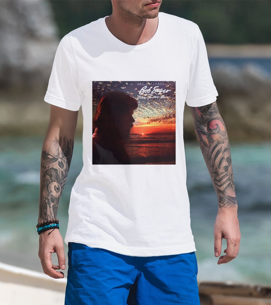Bob Seger Against The Wind The Distance Album Cover Sunset Silhouette T-Shirt