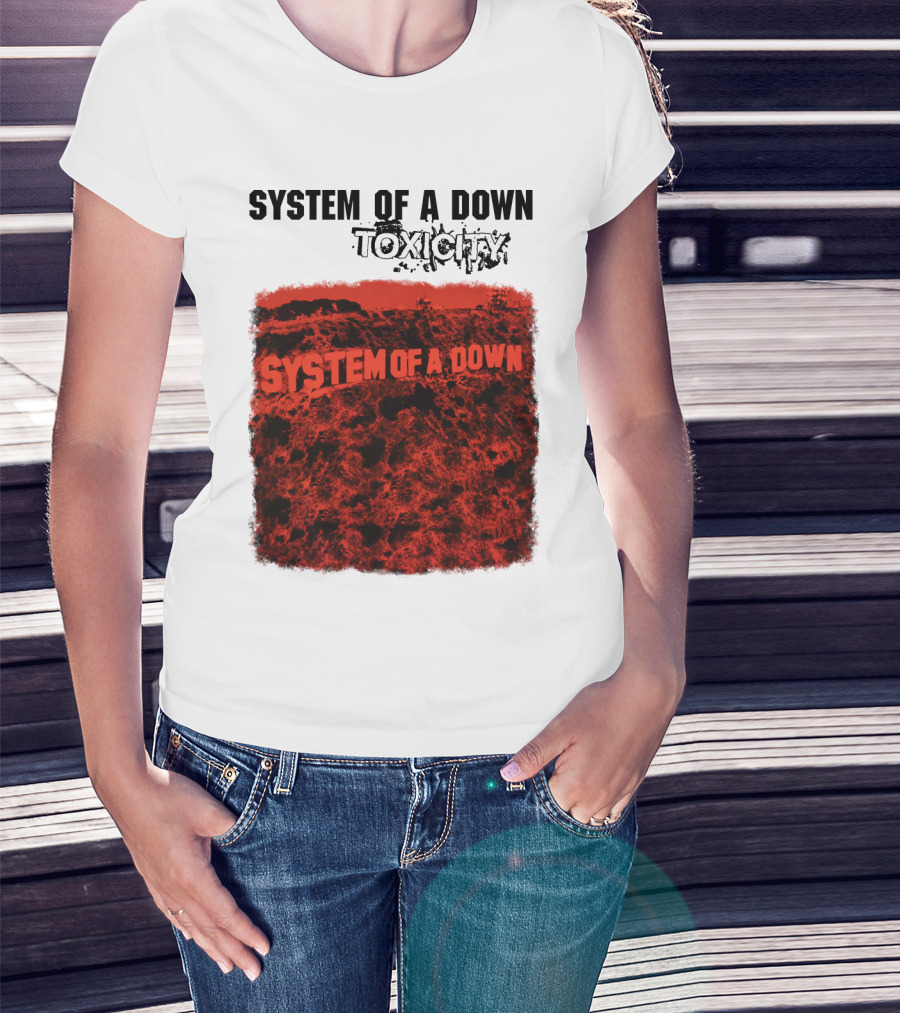 System Of A Down Toxicity Album Cover Red T-Shirt