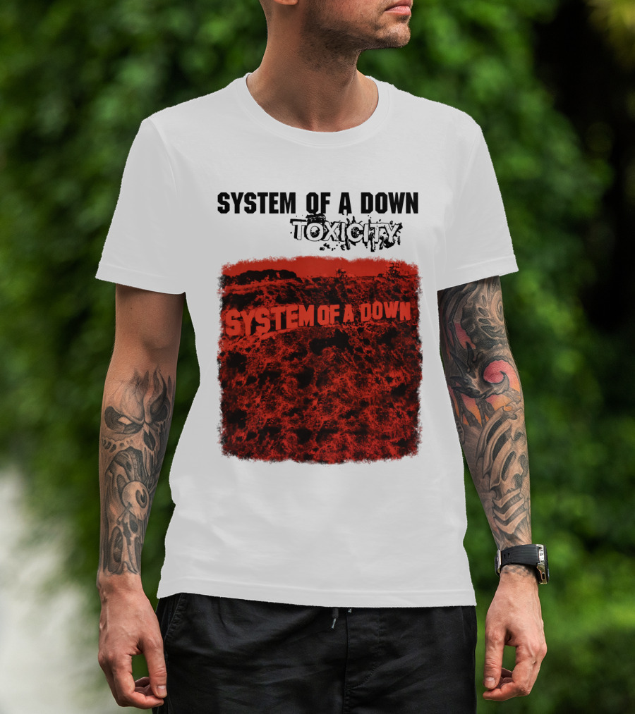 System Of A Down Toxicity Album Cover Red T-Shirt