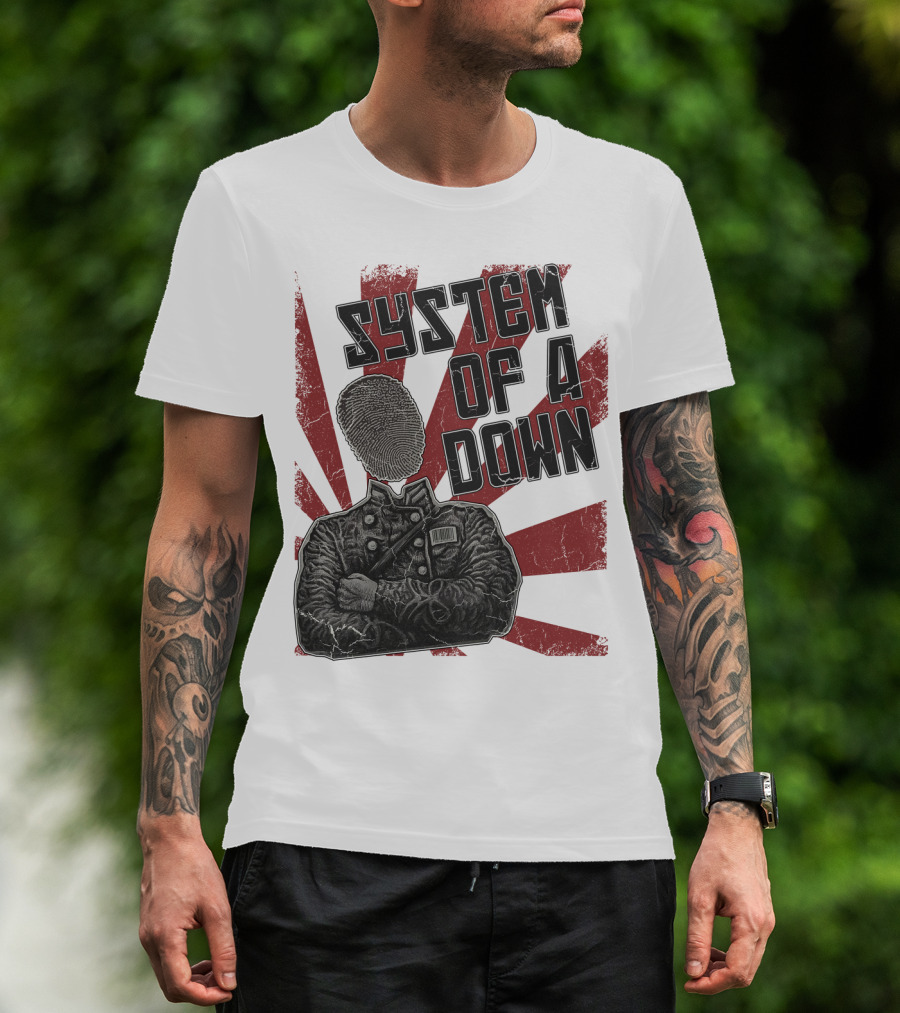 System Of A Down Fingerprint Face Soldier T-Shirt