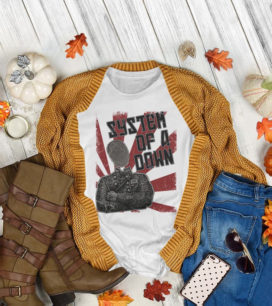 System Of A Down Fingerprint Face Soldier T-Shirt