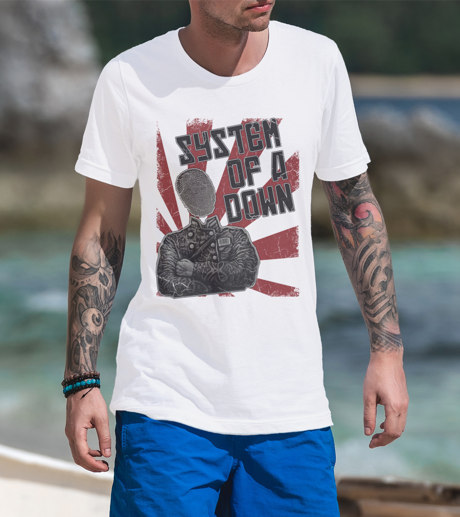 System Of A Down Fingerprint Face Soldier T-Shirt
