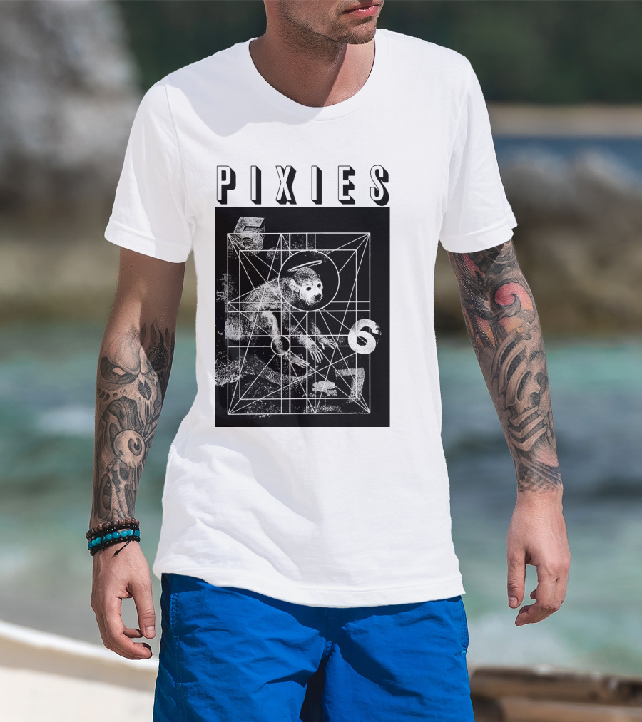 Pixies Geometric Monkey Design 567 T-Shirt