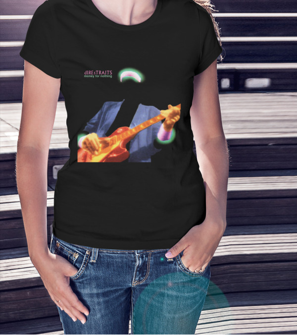 Dire Straits Money For Nothing Iconic Neon Guitar T-Shirt