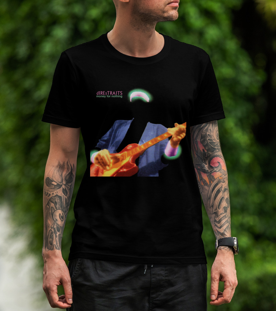 Dire Straits Money For Nothing Iconic Neon Guitar T-Shirt