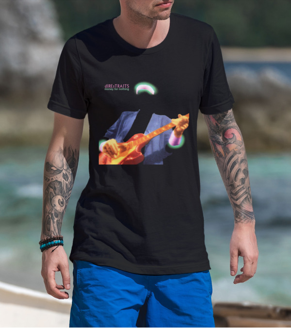 Dire Straits Money For Nothing Iconic Neon Guitar T-Shirt