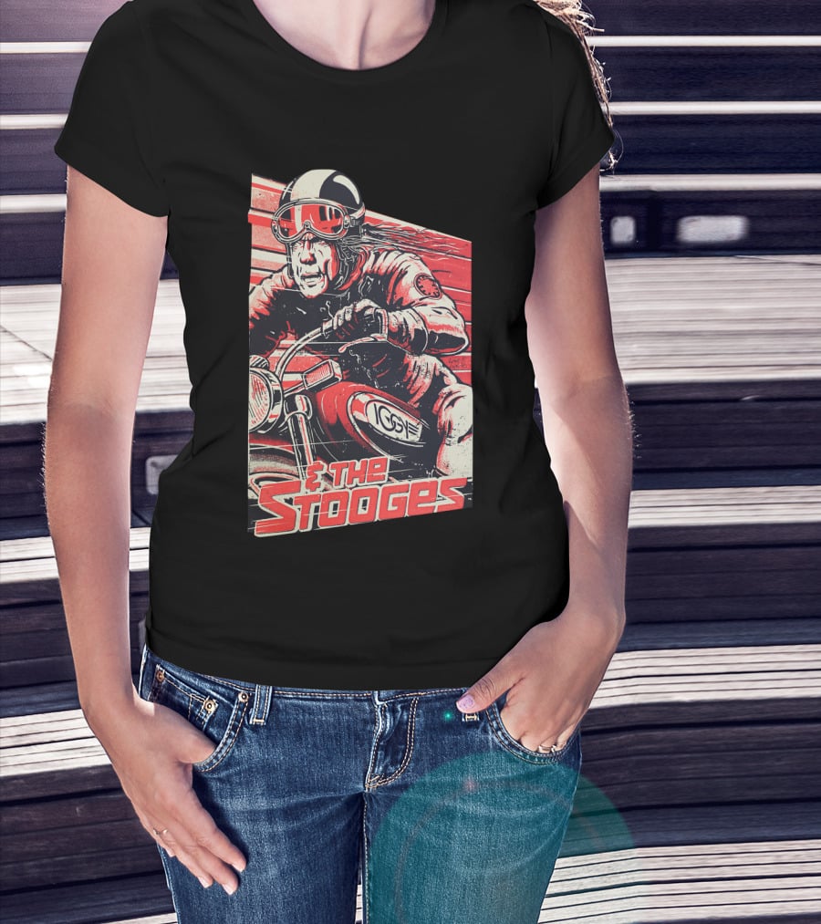 Iggy & The Stooges Motorcycle Racer Retro Art T-Shirt