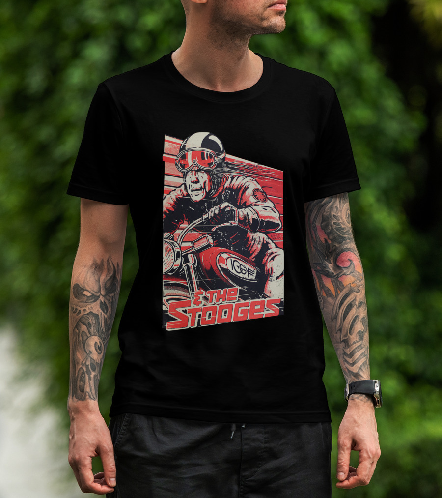 Iggy & The Stooges Motorcycle Racer Retro Art T-Shirt