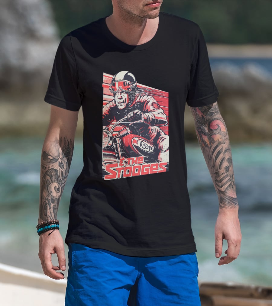 Iggy & The Stooges Motorcycle Racer Retro Art T-Shirt