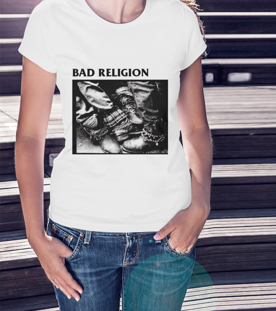 Bad Religion Band Punk Rock Boot Chains And Plaid Pants T-Shirt