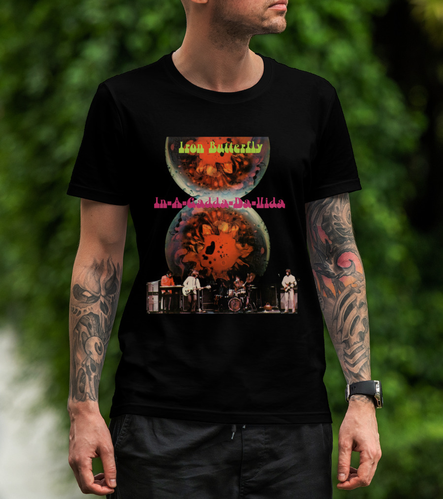 Iron Butterfly In-A-Gadda-Da-Vida Psychedelic Album Art Band Performance T-Shirt