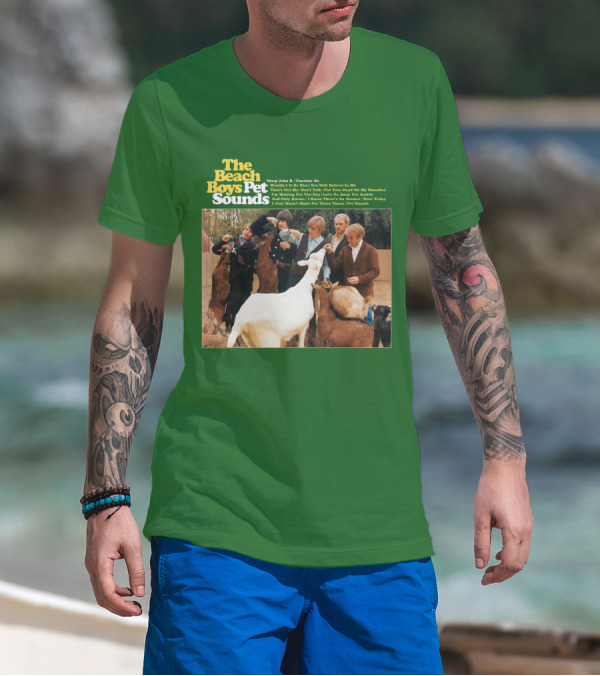 The Beach Boys Pet Sounds Album Cover With Song List And Band Members With Animals T-Shirt