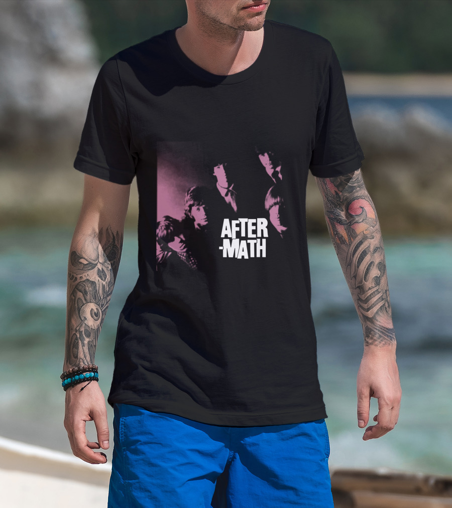 Rolling Stones Aftermath Band Photo Pink 60S Style T-Shirt